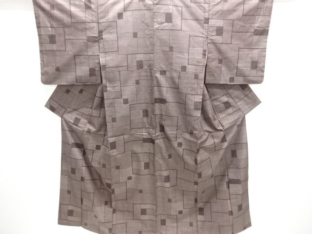 幾何学模様織り出し本場泥大島紬着物(5マルキ)